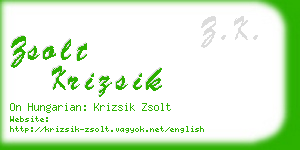 zsolt krizsik business card